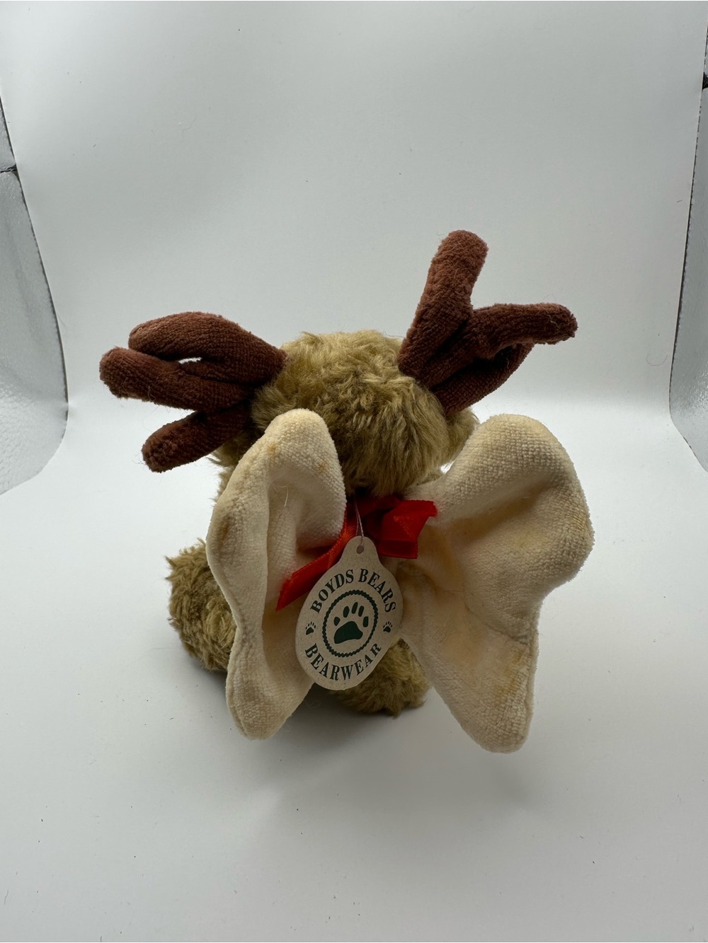 NWT Boyds Bears Vintage 1990 Plush Moose w/ Antlers Mistletoe Wings - Picture 3 of 6